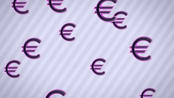 Latające Ikony Euro Pętli Kanał Alfa Jest Wliczone Cenę — Wideo stockowe