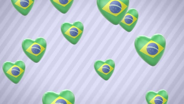 Flying Corazones Marcados Brasil Revisando Canal Alfa Está Incluido — Vídeo de stock