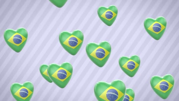 Flying Corazones Marcados Brasil Revisando Canal Alfa Está Incluido — Vídeo de stock