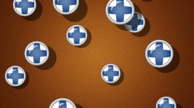 Finlandiya'nın uçan bayraklı simgeler. Döngü. Alfa kanalı bulunur.