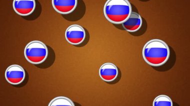 Rusya'nın uçan bayraklı simgeler. Döngü. Alfa kanalı bulunur.