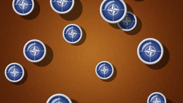 Létání Příznakem Ikony Nato Opakování Alfa Kanál Zahrnuta — Stock video