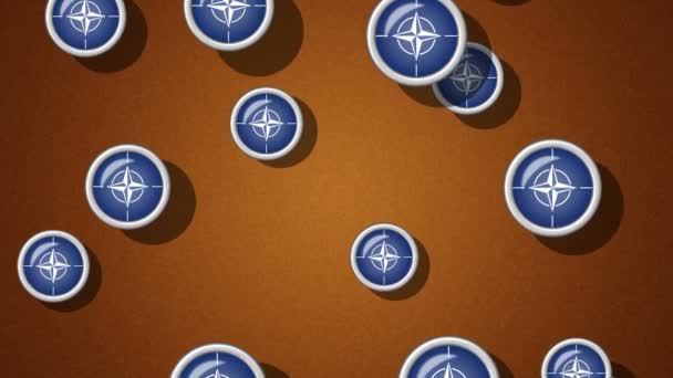 Létání Příznakem Ikony Nato Opakování Alfa Kanál Zahrnuta — Stock video