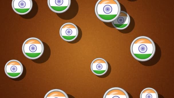 飘扬的印度国旗图标 Alpha — 图库视频影像