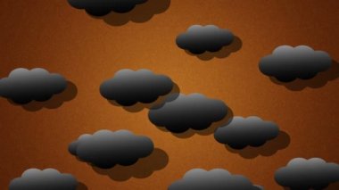 Bulutlar simgelerin uçan. Döngü. Alfa kanalı bulunur.