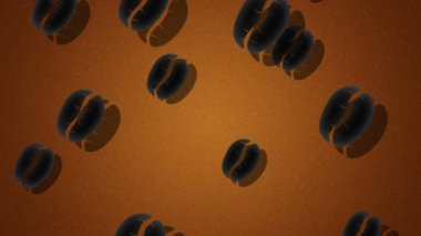 Düşen kahve çekirdekleri. Döngü. Alfa kanalı bulunur.