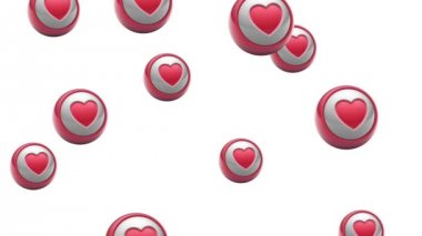 Düşen kalp kutsal kişilerin resmi. Döngü. Alfa kanalı bulunur.