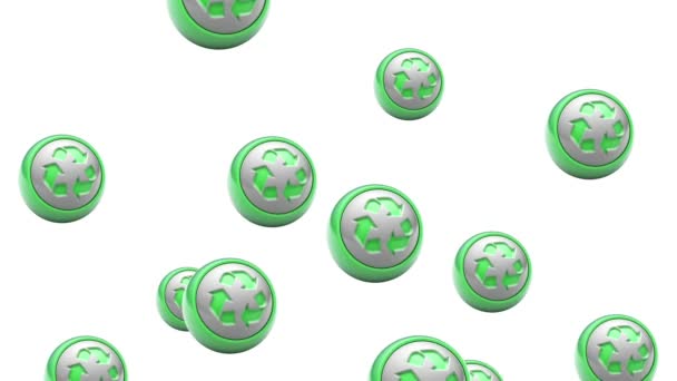 Chute des icônes de recyclage. Boucle. Canal alpha inclus .