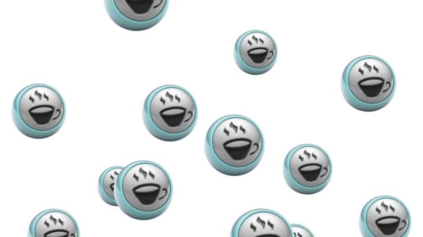 Icônes de café tombant. Boucle. Canal alpha inclus .