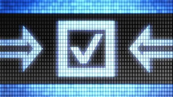 Icono Casilla Verificación Pantalla Bucle — Vídeos de Stock