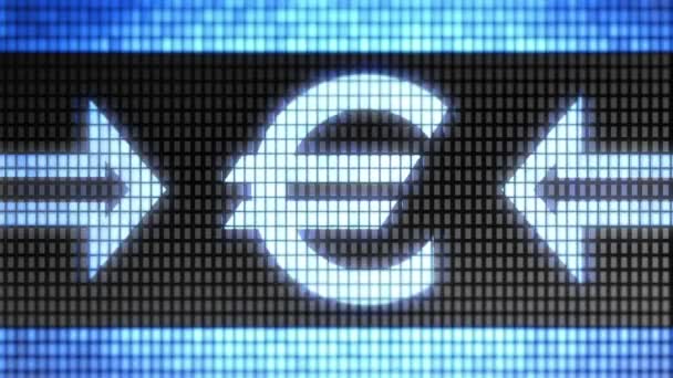 Значок Евро Экране Цикл — стоковое видео