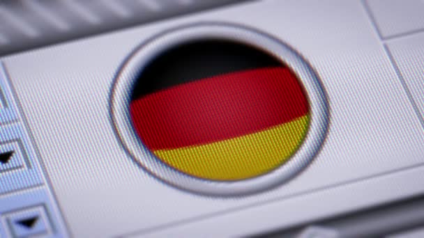Tekan Tombol Dengan Bendera Jerman — Stok Video