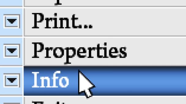Pressione Botão Propriedades Menu — Vídeo de Stock
