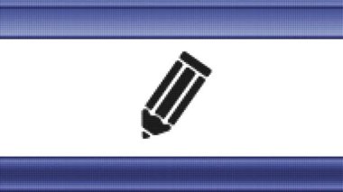 Piksellik bir ekran üzerinde kurşun kalem simgesini. Döngü.