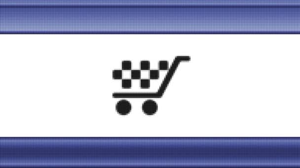 Verkaufssymbol Auf Einem Pixelbildschirm Schleife — Stockvideo