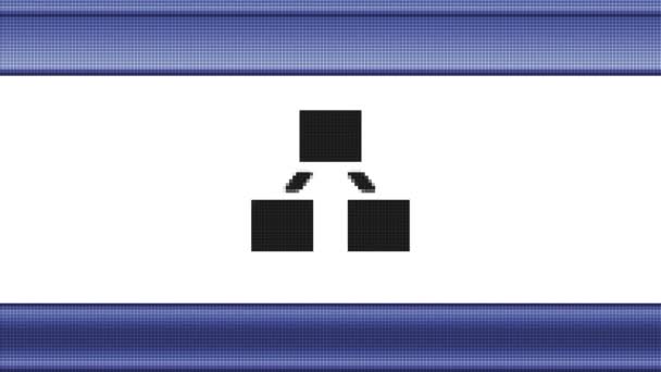 Hierarchie Symbol Auf Einem Pixelbildschirm Schleife — Stockvideo