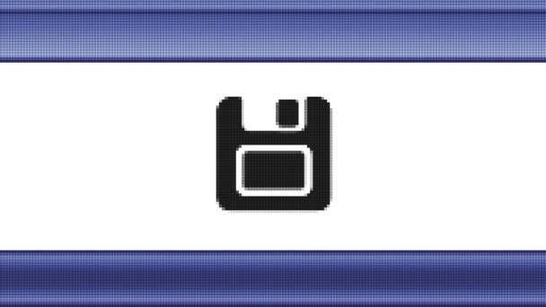 Icon Auf Einem Pixelbildschirm Speichern Schleife — Stockvideo