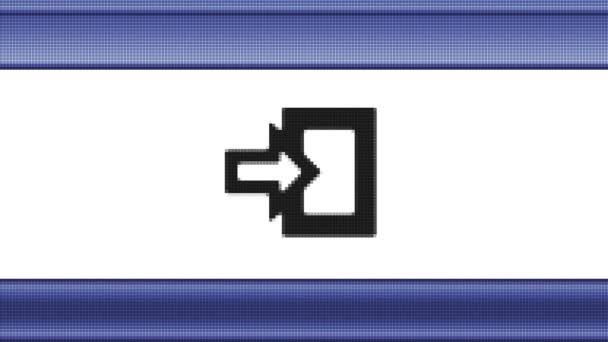 Значок Входа Пиксельный Экран Цикл — стоковое видео