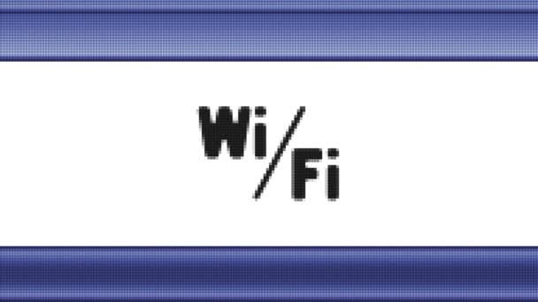 Symbol Auf Einem Pixelbildschirm Schleife — Stockvideo
