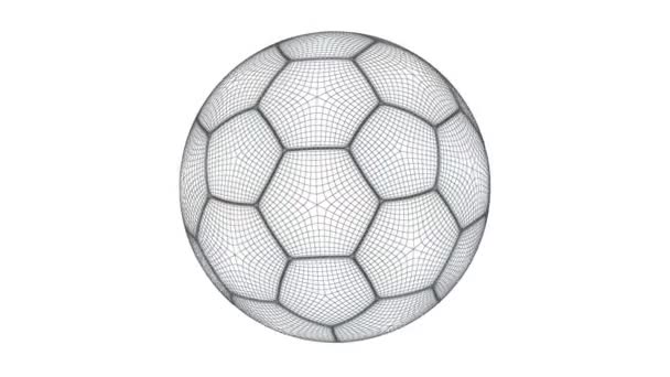Τρισδιάστατο Μοντέλο Του Ένα Soccerball Επανάληψη — Αρχείο Βίντεο