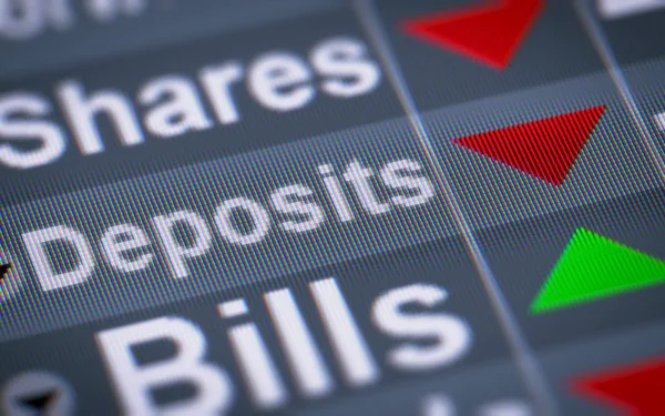 Index Deposits Screen — Stock Photo, Image