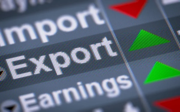 Exportindex Auf Dem Bildschirm Nach Oben — Stockfoto