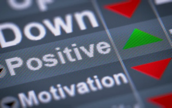 Índice Positivo Pantalla Arriba — Foto de Stock