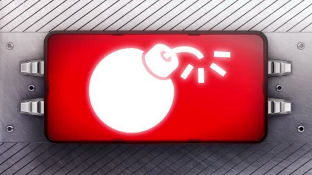 Bomb Icon Signboard Looping — Stock Video