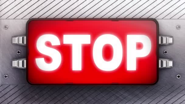 Stop Sul Cartello Rosso Looping — Video Stock