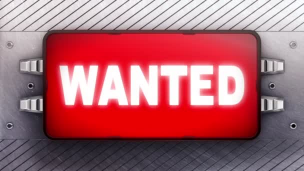 Wanted Red Signboard Looping — Stock Video