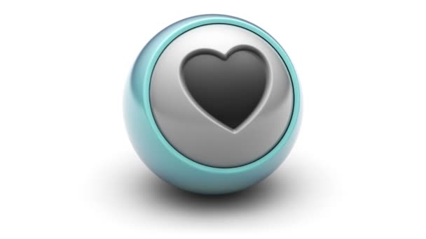 Herz Symbol Auf Einem Ball Schleife — Stockvideo