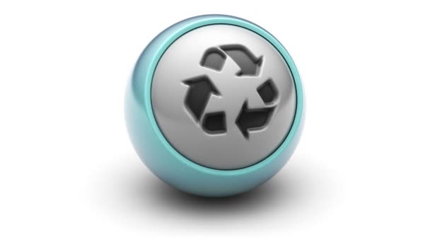 Recycling Symbol Auf Einem Ball Schleife — Stockvideo