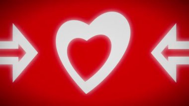 Kalp simgesi üzerinde kırmızı ekran. Döngü.