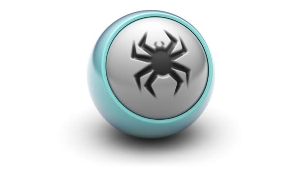 Virus Symbol Auf Dem Ball Schleife — Stockvideo