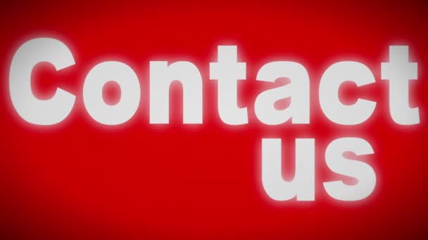 Contacte Nos Uma Tela Vermelha Corda Aço — Vídeo de Stock