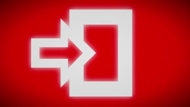 Ikona Wejście Czerwony Ekran Pętli — Wideo stockowe