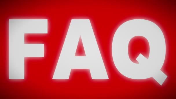 Faq Una Pantalla Roja Bucle — Vídeo de stock