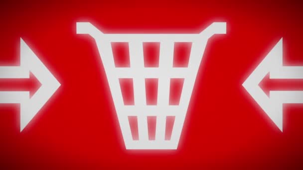 Ícone Lixo Tela Vermelha Corda Aço — Vídeo de Stock