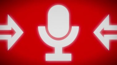 Mikrofon simgesi kırmızı ekran. Döngü.
