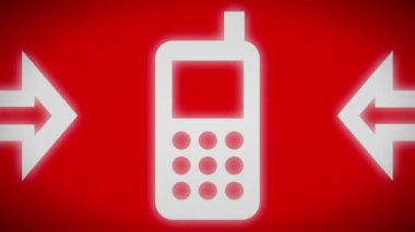 Kırmızı ekran telefon simgesi. Döngü.