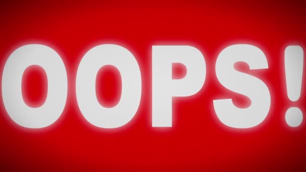Oops Red Screen Looping — Stock Video