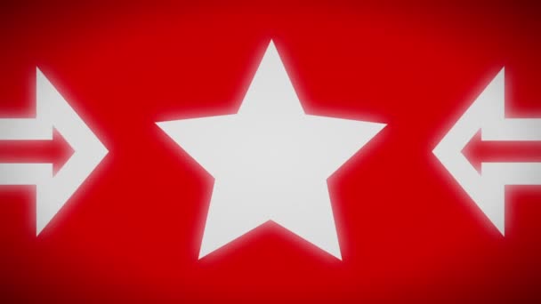 Icono Estrella Pantalla Roja Bucle — Vídeo de stock