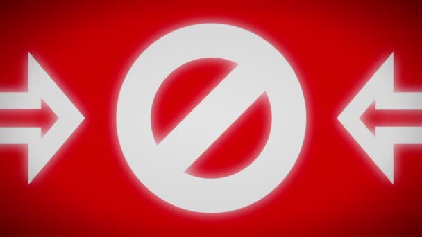 Зупинити Піктограму Червоному Екрані Циклічність — стокове відео