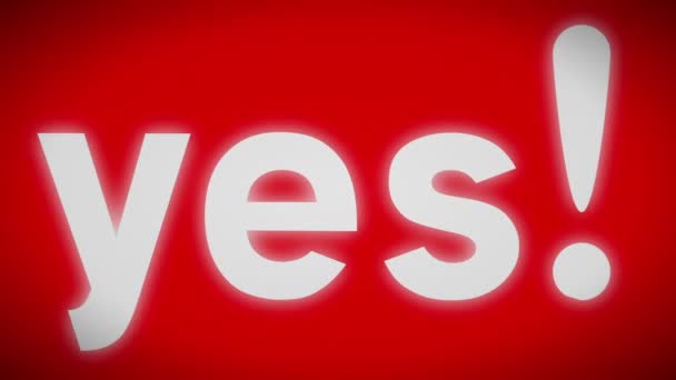 Yes Red Screen Looping — Stock Video