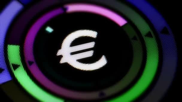 Euro Symbol Auf Dem Bildschirm Schleife — Stockvideo