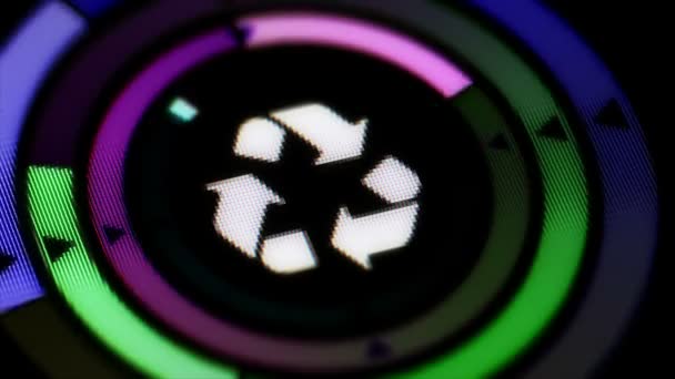 Recycling Symbol Auf Dem Bildschirm Schleife — Stockvideo