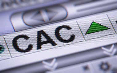 Kıyaslama Fransız borsa endeksi. Yukarı.