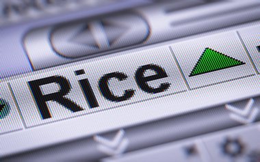 Dizin pirinç üstünde belgili tanımlık perde. Yukarı.