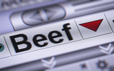 Dizin biftek üstünde belgili tanımlık perde. Aşağı.