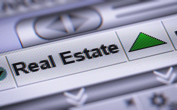 Indeksu Real Estate Ekranie Górę — Zdjęcie stockowe